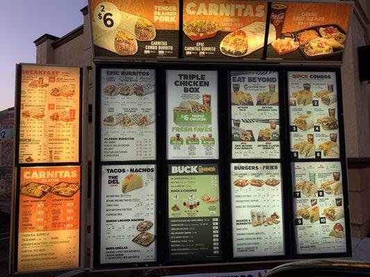 Drive thru MENU board