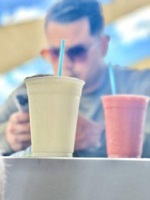 Piña colada and strawberry daiquiri