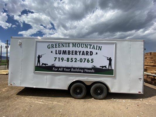 Banner frame on trailer