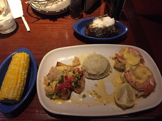 Salmon with crab cakes from crabfest menu