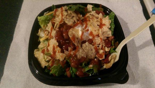 Half taco salad - had to add some Sriracha, of course!