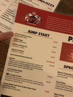 Jump Start aka appetizers with some price info