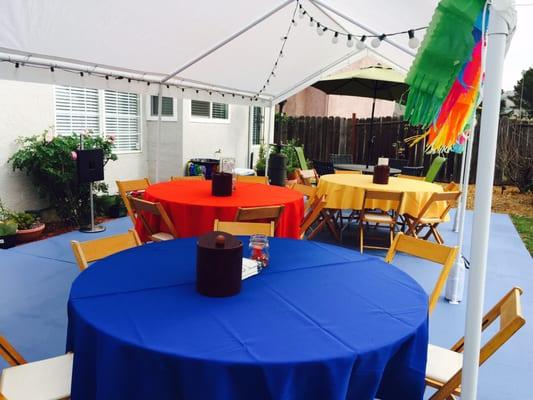 This is how we set up and everything is provided by La Fiesta Rental. Very reliable company!