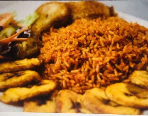 Jellof Rice with plantain