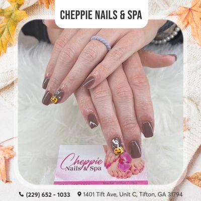 Ready for adorable Halloween nails? 
Stop by Cheppie Nails & Spa and treat yourself to a set you'll absolutely love!