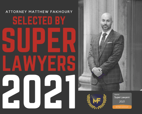 Matthew Fakhoury receives the Superlawyer recognition in 2021