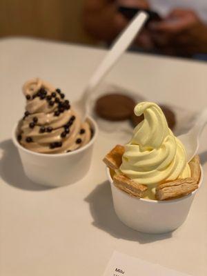 Boba and egg tart soft serve