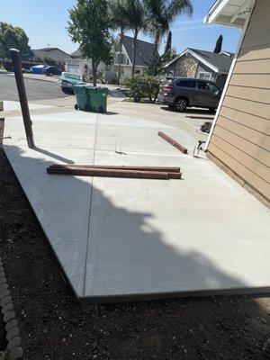 Widen driveway for new fence