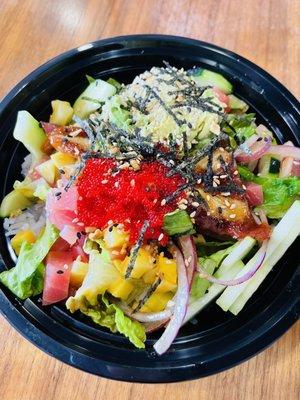 Classic Hawaiian poke with eel and nori