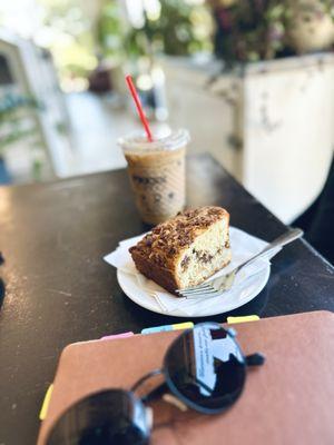 Hazelnut Latte and Coffee Cake