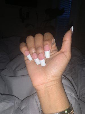 Acrylic nails.