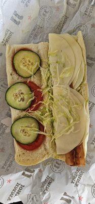 "Veggie" sandwich with "extra" lettuce.