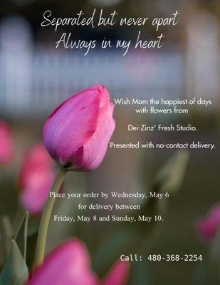 This Mother's Day let Mom know that even though you may be separated, she is Always in Your Heart. Say it with flowers!