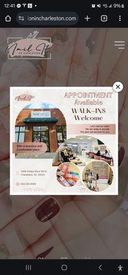 Nail It! is Charleston's best nail salon, specializing in Nail Extensions, Gel X, and luxurious Pedicures.