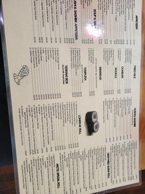 1 side of the menu