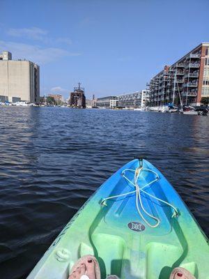 Cruising down the Milwaukee River.