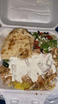 TOGO 13. Chicken Plate with Greek Salad and Tzatziki Sauce