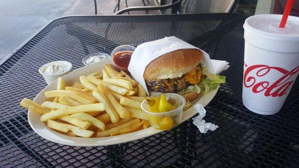 Double cheese burger combo + ranch!