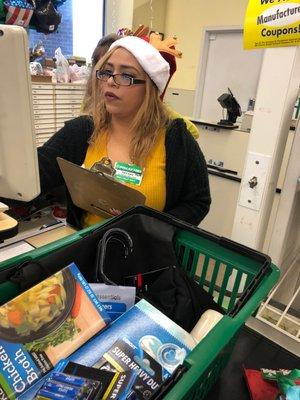 Busy elves at the register