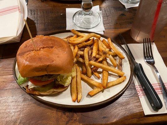 Awesome basic burger with fries, phenomenal!