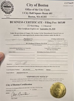 Business Certificate