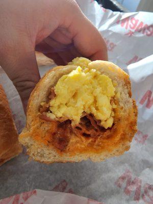 Bacon, Egg, & Cheese Hoagie (Inside)