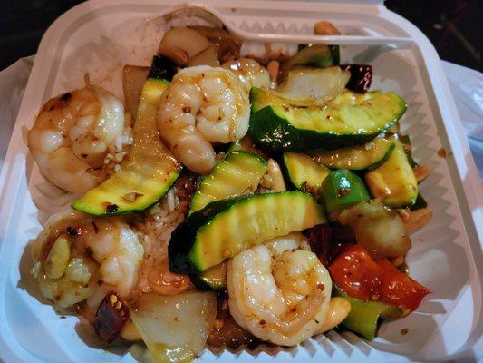 Kung Pao Prawns over White Rice, combo