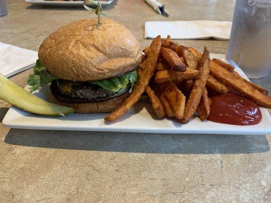 Burger with sweet potato fries!