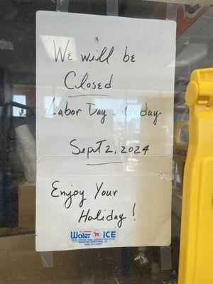 Closed Labor Day