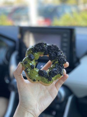 Matcha oreo mochi donut