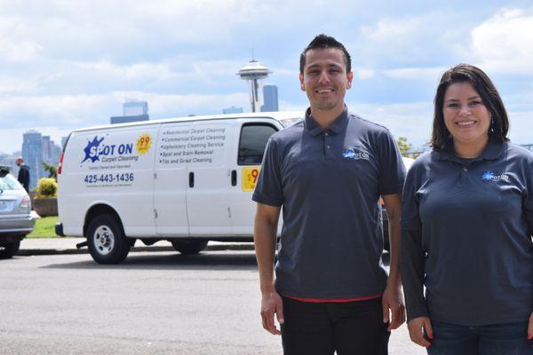 Meet our team.  L. Julio- Tech  R. Monica- Office and scheduling