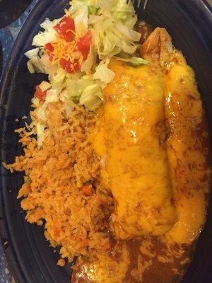 The infamous chicken enchilada- doesn't get much better than that