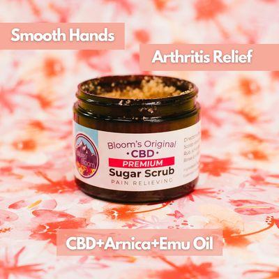 Arnica and Emu infused Sugar scrub for SOFT hands and pain relief. Feel those hands tingle!