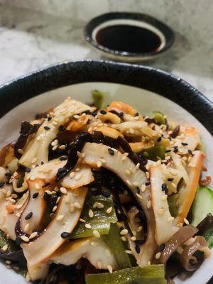 Squid salad. Yummy.