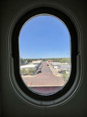 Looking out onto the town