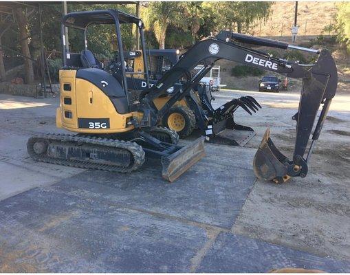 Our mini excavator and skid-steer ready for the next job.