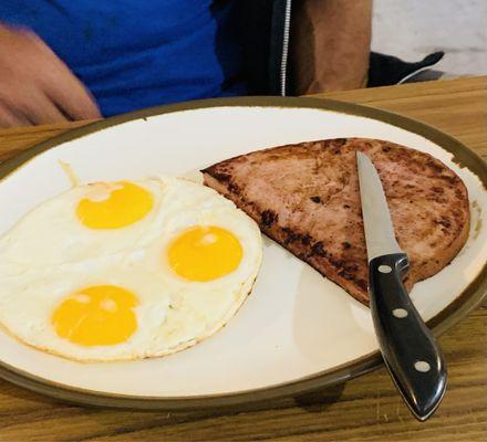 Ham Steak and Eggs