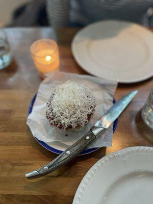 Dungeness crab doughnut