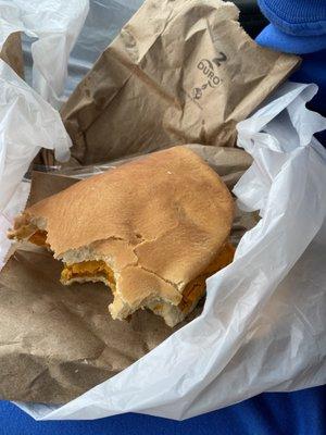 Chicken patty and Coco Bread