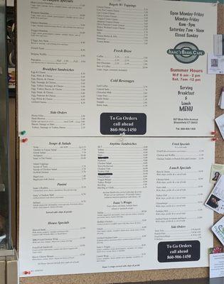 Current menu