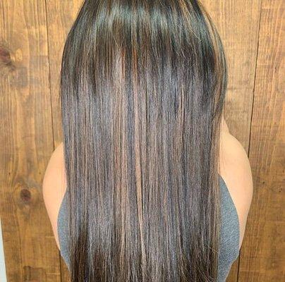 Angie did corrective color after someone else gave me permanent black hair dye- she literally saved my hair before my wedding!