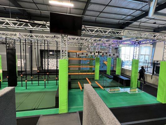 Ninja course and augmented climbing walls