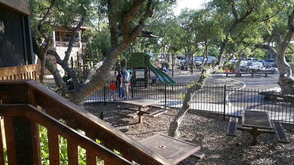 View of the playground from the dining room.