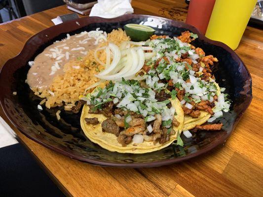 Pastor/Fajita/Pollo Taco Plate