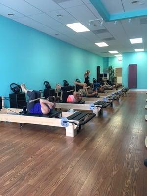 Our studio in action, come check us out.  #sealbeachpilates