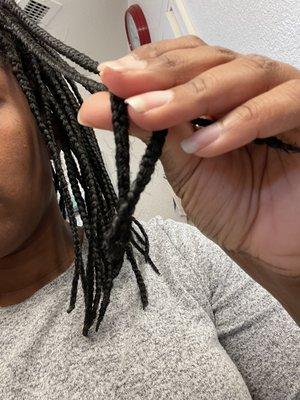 The unsatisfactory service of a braided bob in april 2021