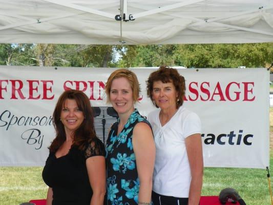 Dr. Carmichael supports community events, festivals and health fairs by providing free chair massage and health information.