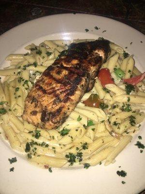 grilled salmon with rasta pasta for brunch.