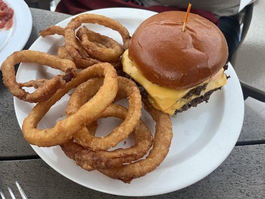 Smashburger and onion rings