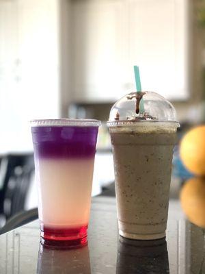 Matcha Mint Chip Ghiacciato & Mermaid Lemonade